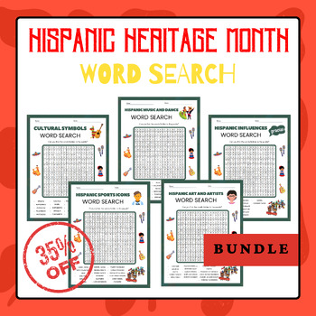 Preview of Hispanic Heritage Month Word Search Puzzles Bundle 