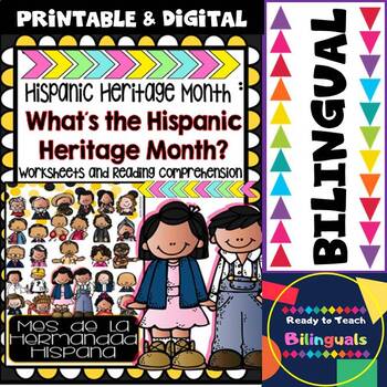Preview of Hispanic Heritage Month - Worksheets, Readings & Posters (Bilingual)