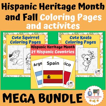 Preview of Hispanic Heritage Month and Fall Coloring Pages and Activities | BUNDLE