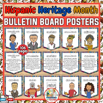Preview of Hispanic Heritage Month biography posters | bulletin board-classroom decoration