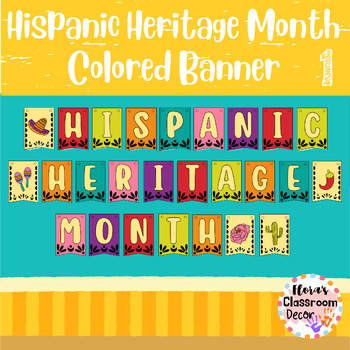 Hispanic Heritage Month coloring Activities | Colored & B&W Banner