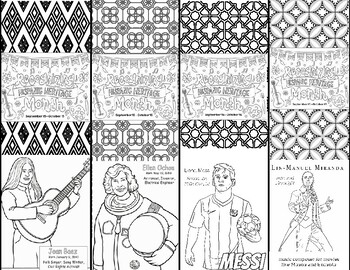Preview of Hispanic Heritage Month coloring bookmarks - Free!