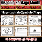 Hispanic Heritage Month -countries Coloring pages/Flags-Ca