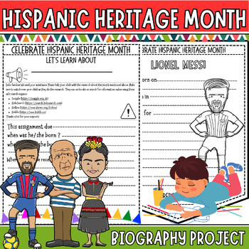 Preview of Hispanic Heritage Month, Biography Report Research, Pennant, Historical Figures