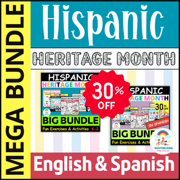 Preview of Hispanic Heritage Month in English and Spanish Mega BUNDLE | BIG PACK