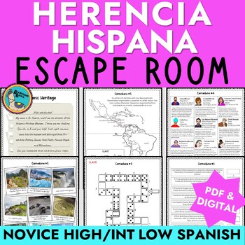 Preview of Hispanic Heritage Month in Spanish Escape Room