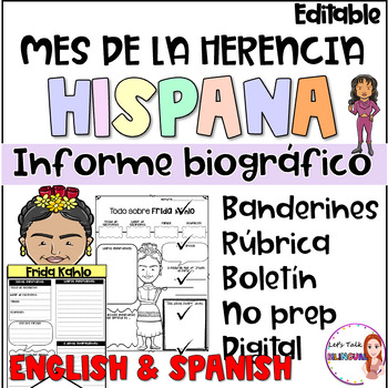 Preview of Hispanic Heritage Month in Spanish - Mes de la herencia hispana - Digital