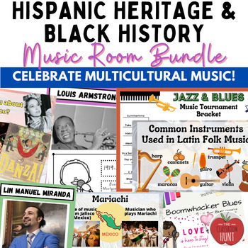 Preview of Hispanic Heritage Music & Black History Music Bundle | Multicultural Music