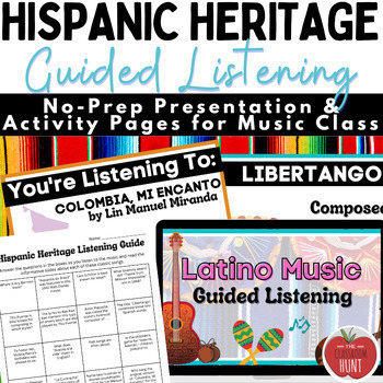 Preview of Hispanic Heritage Music Guided Listening Unit | Latino Music & Activity Sheets