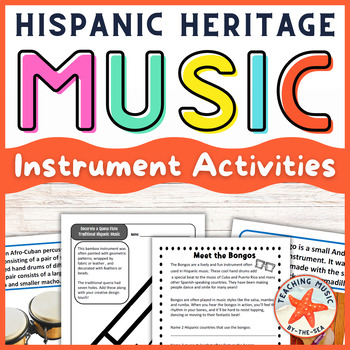 Preview of Hispanic Heritage Music and Instruments | Reading Passages, Posters, Activities