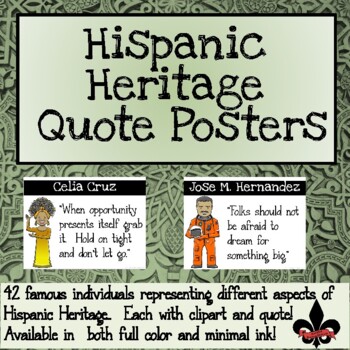 Hispanic Heritage Quote Posters--set of 42 by Red Stick Teaching Materials