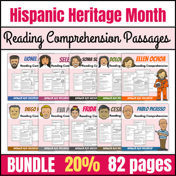 Preview of Hispanic Heritage Reading Comprehension: Famous Figures