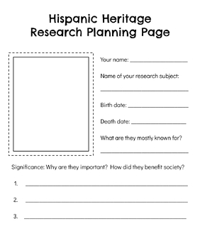 Preview of Hispanic Heritage Research Planning Page