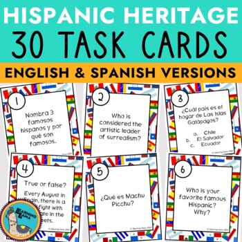 Preview of Hispanic Heritage Task Cards
