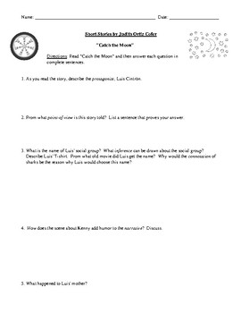 Preview of Judith Ortiz Cofer: Three Short Story Worksheets/Tests with Detailed Answer Keys