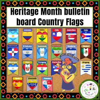 Preview of Hispanic Heritage month bulletin board | Hispanic Country Flags