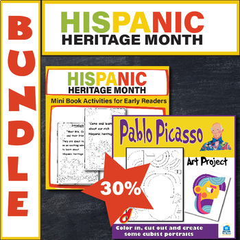 Preview of Hispanic History Bundle Activities / In Mexican Folk Art Style