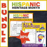 Hispanic History Bundle Activities / In Mexican Folk Art Style