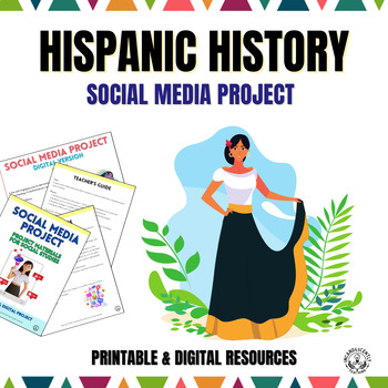 Preview of Hispanic History Social Media & Gallery Walk Project with Digital Resources
