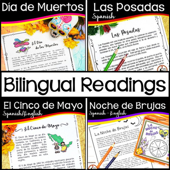 Preview of Spanish Reading Comprehension Passages & Activities - Holiday Readings