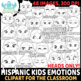 Hispanic Kids Emotions - Faces Digital Stamps (Lime and Ki