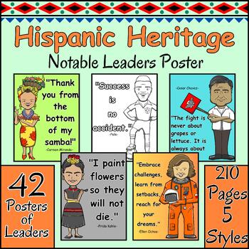 Preview of Hispanic & Latino Heritage Month Influential People Quotes Classroom Posters