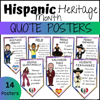 Preview of Hispanic & Latino Heritage Month Quote Posters of Inspirational People