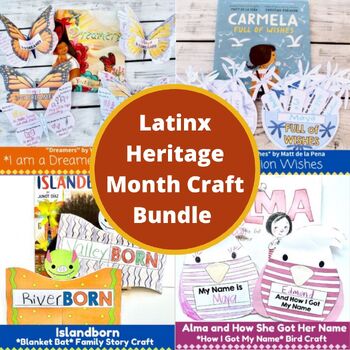 Preview of Hispanic Latinx Heritage Month Read Aloud Book Craft Bundle: ELA Reading Centers