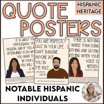 Preview of Hispanic/Latinx Individuals Quote Posters with Context | Hispanic Heritage Month