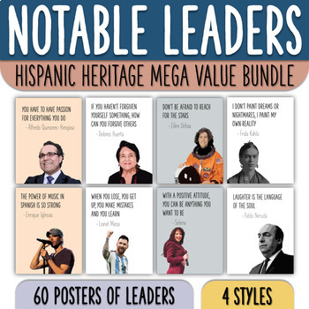 Preview of Hispanic Leaders Posters Value Bundle | Hispanic Heritage Month Latinx Decor