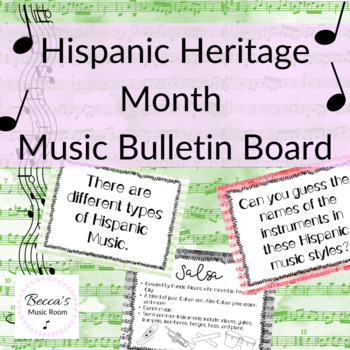 Preview of Hispanic Music Styles Interactive, Print and Go Bulletin Board Set