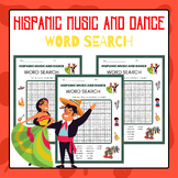 Hispanic Music and Dance Word Search | Hispanic Heritage M