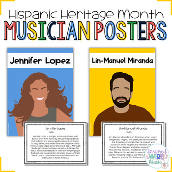 Preview of Hispanic Musicians Posters | Hispanic Heritage Month