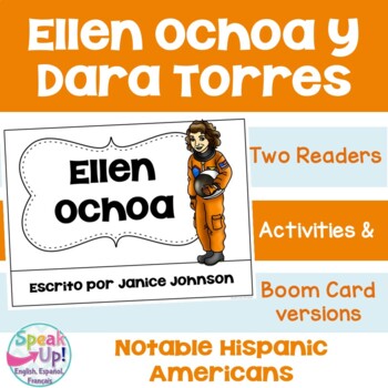 Preview of Dara Torres & Elena Ochoa Readers Hispanic Heritage Print & Boom Cards | Spanish
