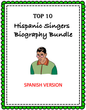 Preview of Hispanic Singers Spanish Biography Bundle: TOP 10 Cantantes at 40% off!