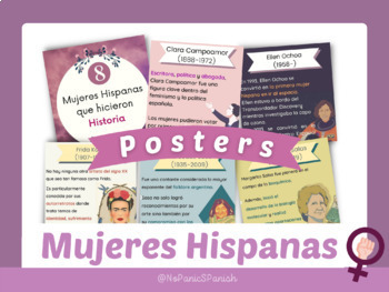 Preview of Hispanic Women - FREE Classroom Display Posters | SPANISH