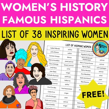 Preview of Hispanic Women Famous List