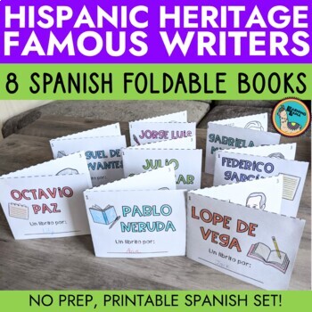 Preview of Hispanic Writer Foldable Books