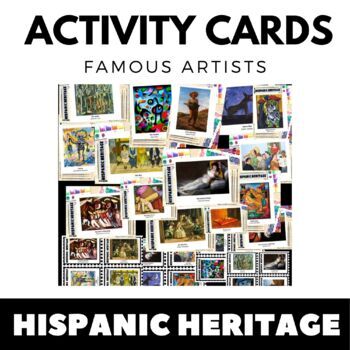Preview of Hispanic Writing and Art Activity Cards-  Hispanic Heritage Month Art