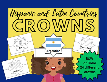 Preview of Hispanic and Latin Countries: Flag Crowns