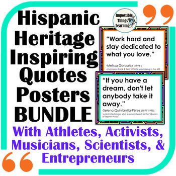 Preview of Hispanic and Latinx Heritage Month Inspirational Quotes Posters BUNDLE