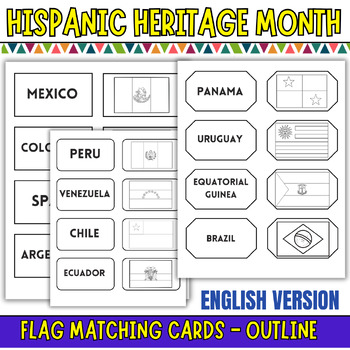 Hispanic Heritage Month Flag Matching Cards Game