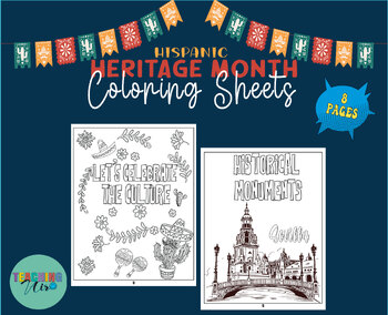 Preview of Hispanic heritage month coloring pages| Celebrating Culture Coloring Sheets