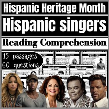 Preview of Hispanic singers | Hispanic Heritage Month | Reading Comprehension Passages