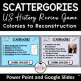 US History Review Game Scattergories EDITABLE STAAR End of