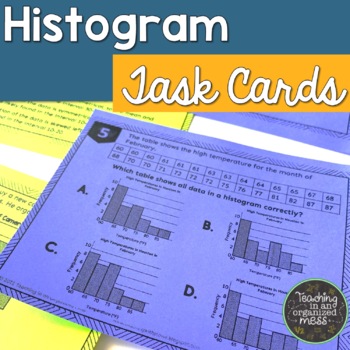 Preview of Histogram Task Cards Statistics and Data Analysis Task Cards