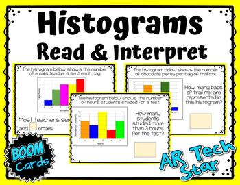 Preview of Histograms - Read & Interpret Boom Cards - Distance Learning