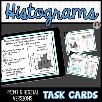 Preview of Histograms Task Cards, Print and Digital Google Slides™