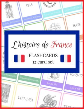 Preview of Histoire de France - Important Dates / People - Flashcards x 12
