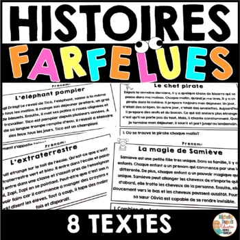 Preview of Compréhension de lecture - Histoires farfelues - French Reading Comprehension